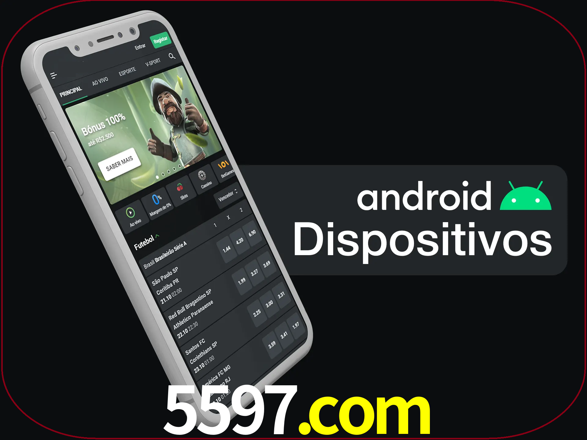 O aplicativo suporta a maioria de todos os dispositivos Android.